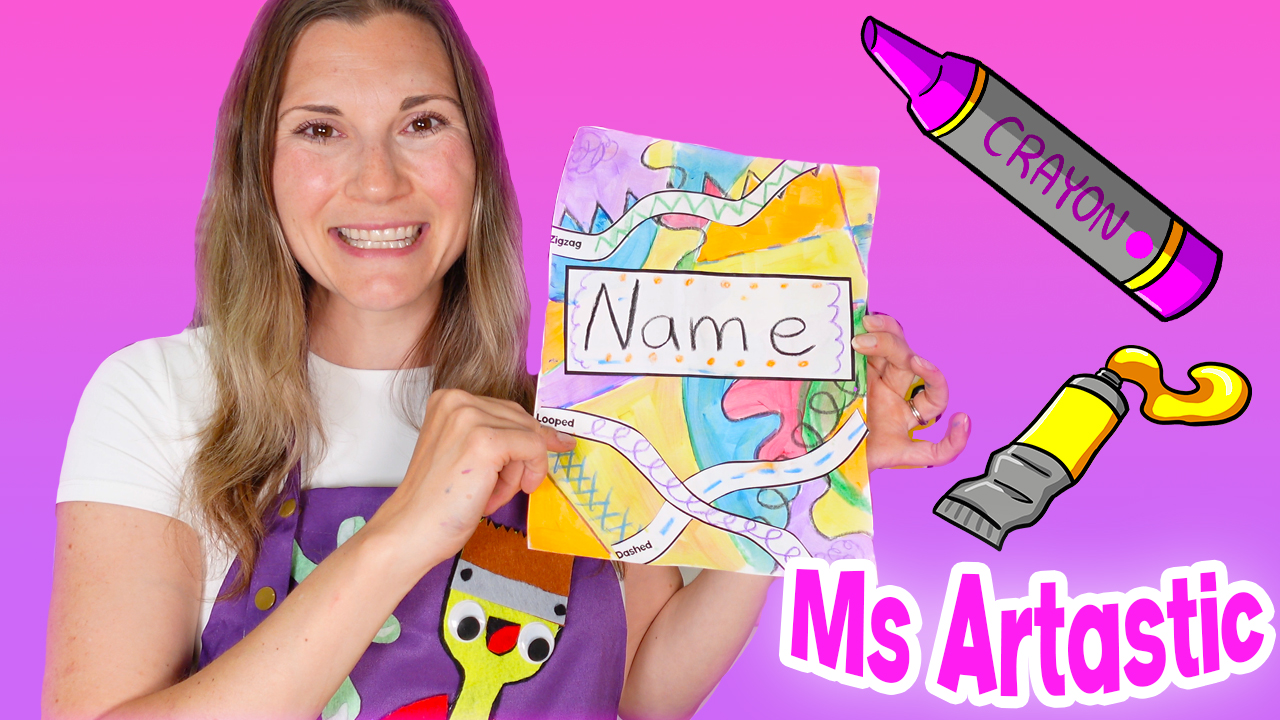 Types of Lines Art Lesson for Pre-K, Kindergarten, and 1st Grade