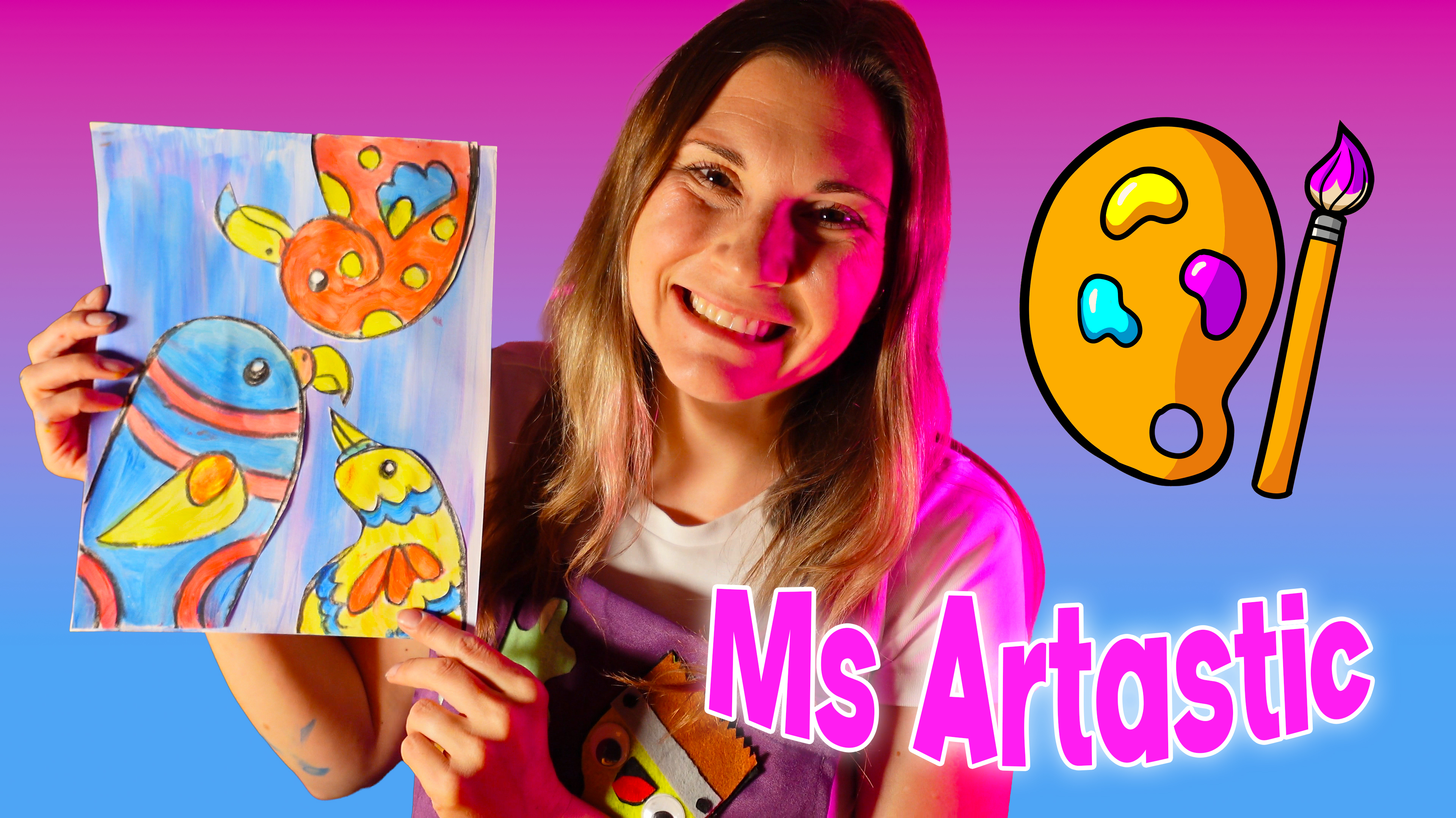 Primary Colors Art Lesson for Kindergarten | Bird Art Project and Video Tutorial