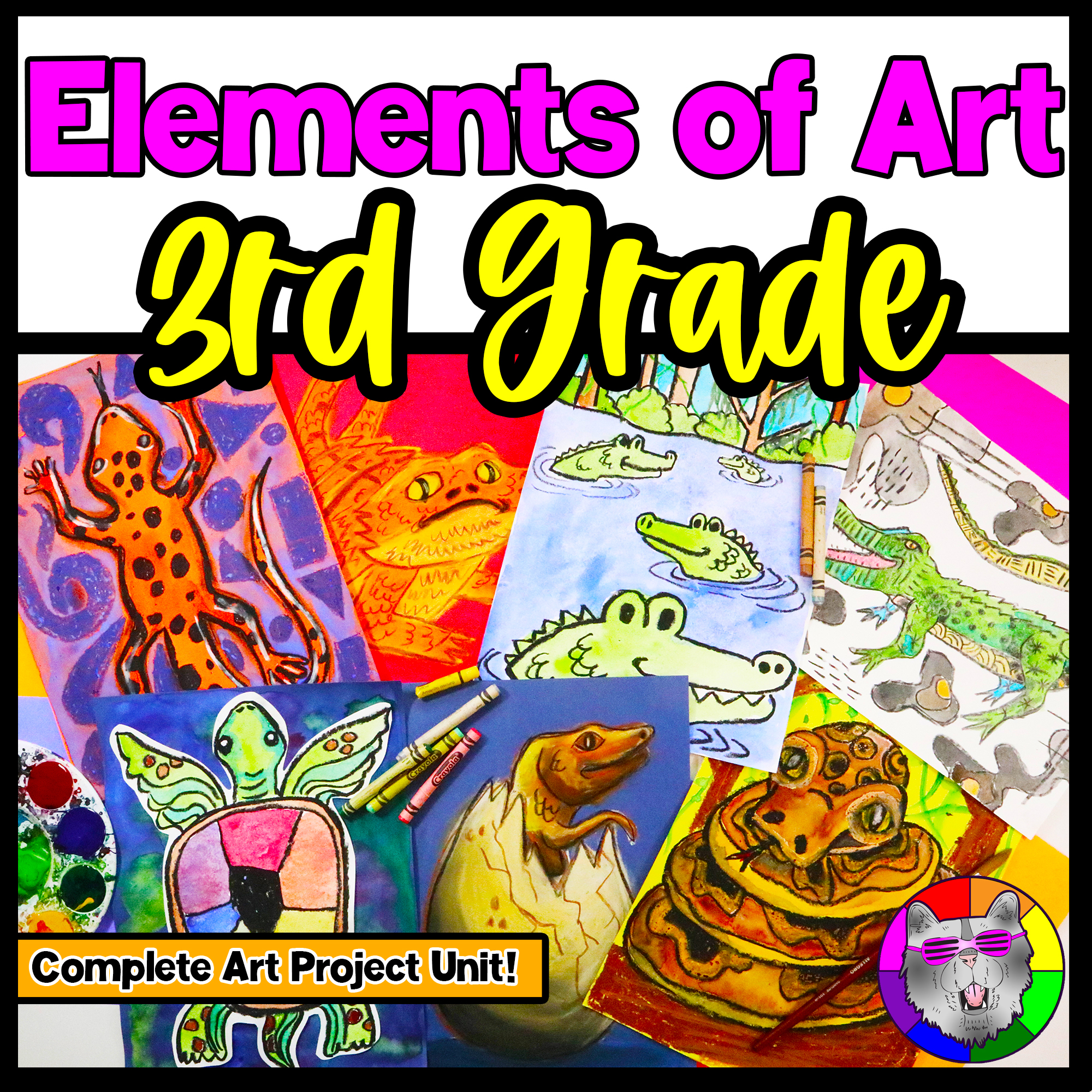3rd Grade Elements of Art Lessons Elements of Art Projects Reptile Art Activity