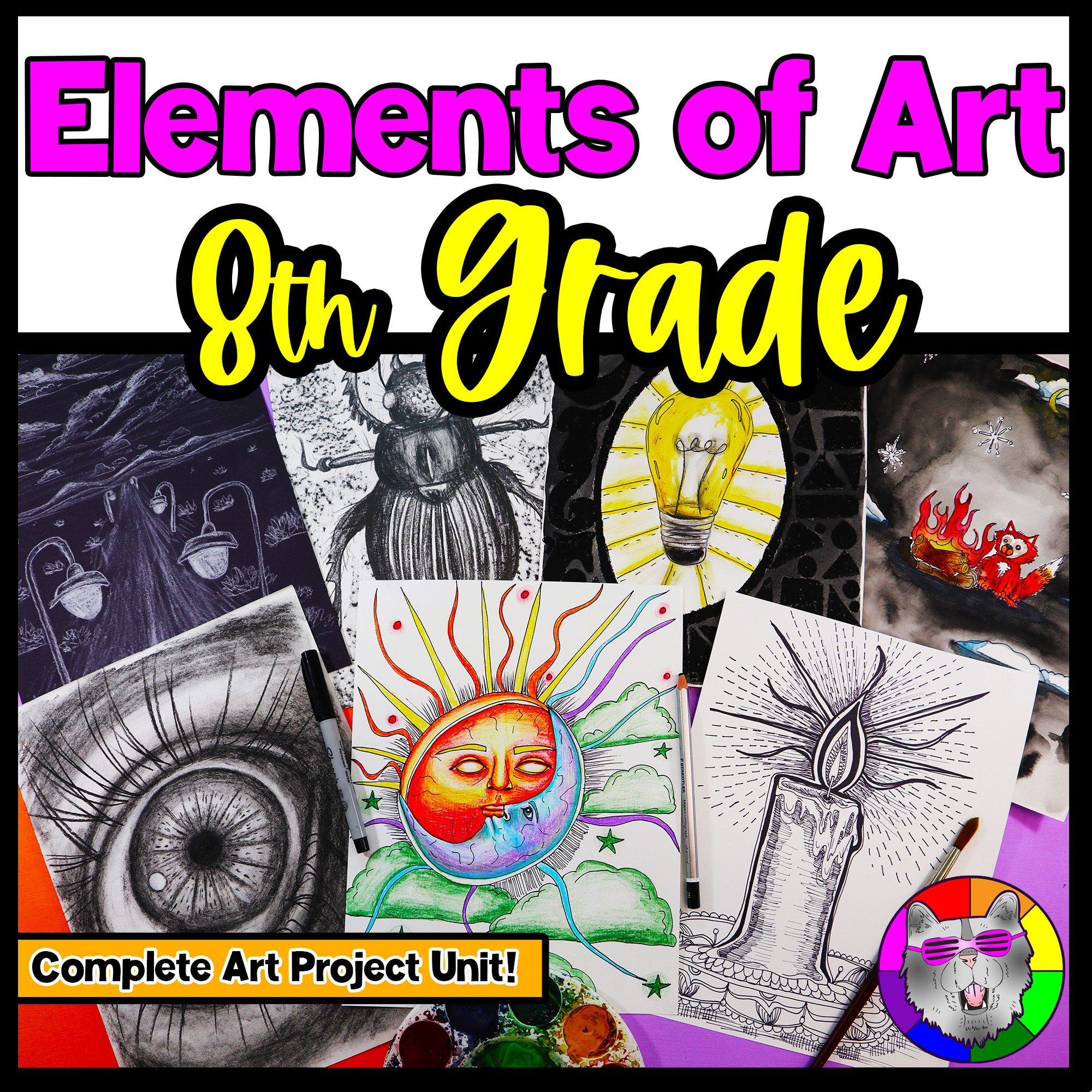 8th Grade Elements of Art Projects 8th Grade Art Lessons Light vs Dark