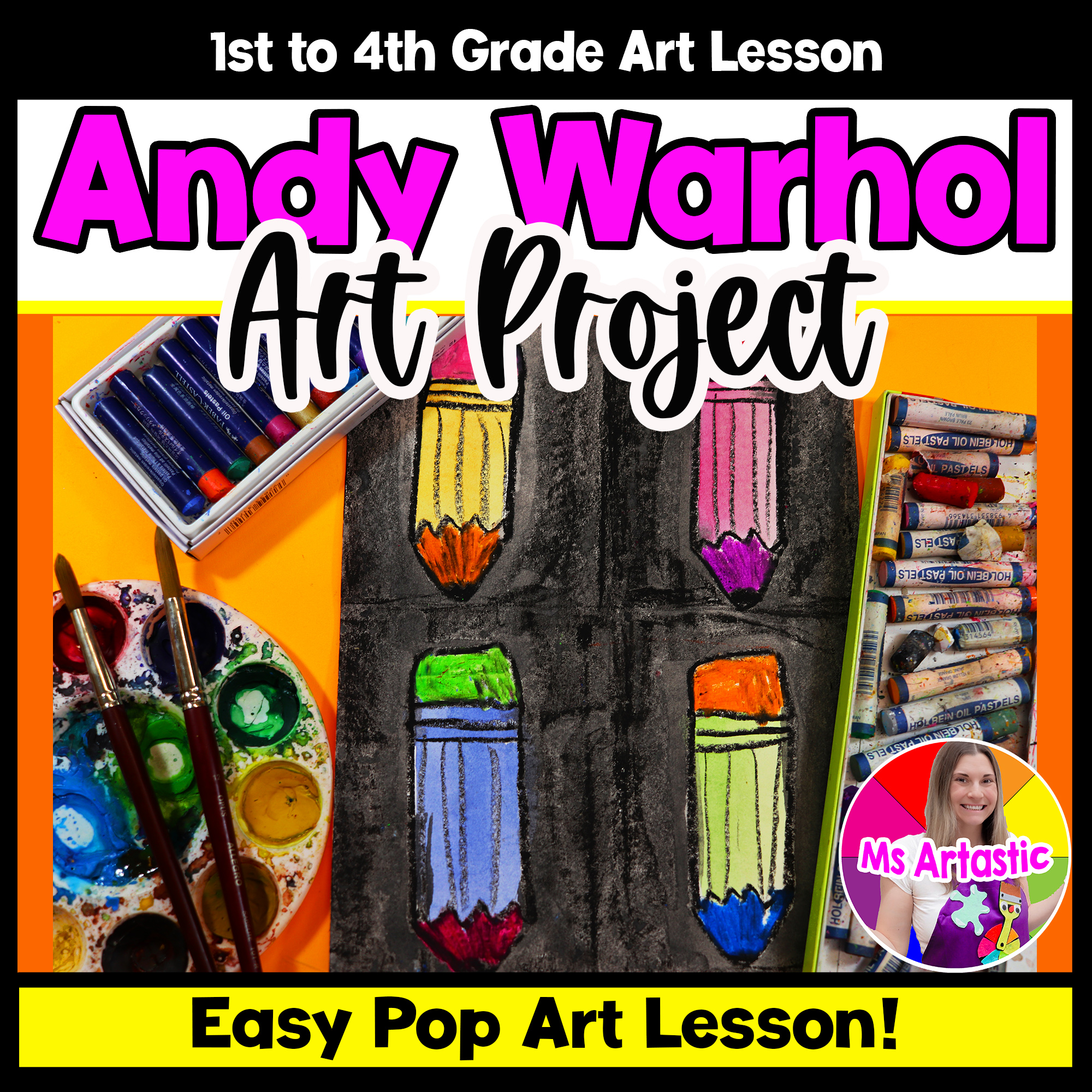 Andy Warhol Art Lesson Pop Art Pencil Drawing Project Elementary BTS Art Lesson