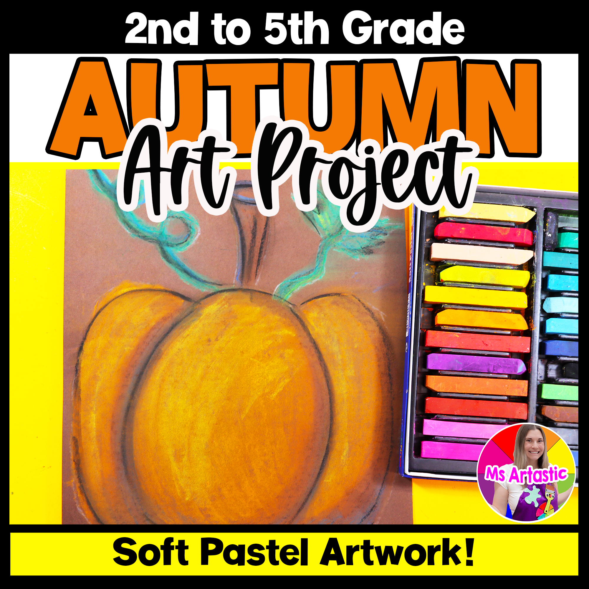 Autumn Art Lesson Pastel Pumpkin Art Project Fall Art Activity Fall Pumpkin Art
