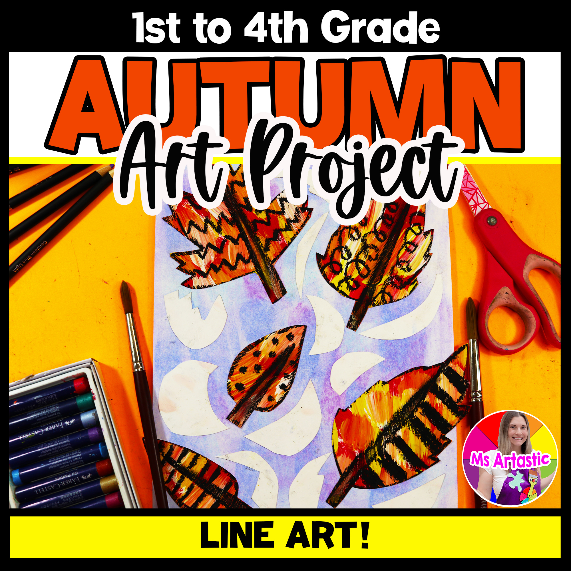 Autumn Art Project Leaf Line Art Fall Art Activity Autumn Art Lesson Leaves
