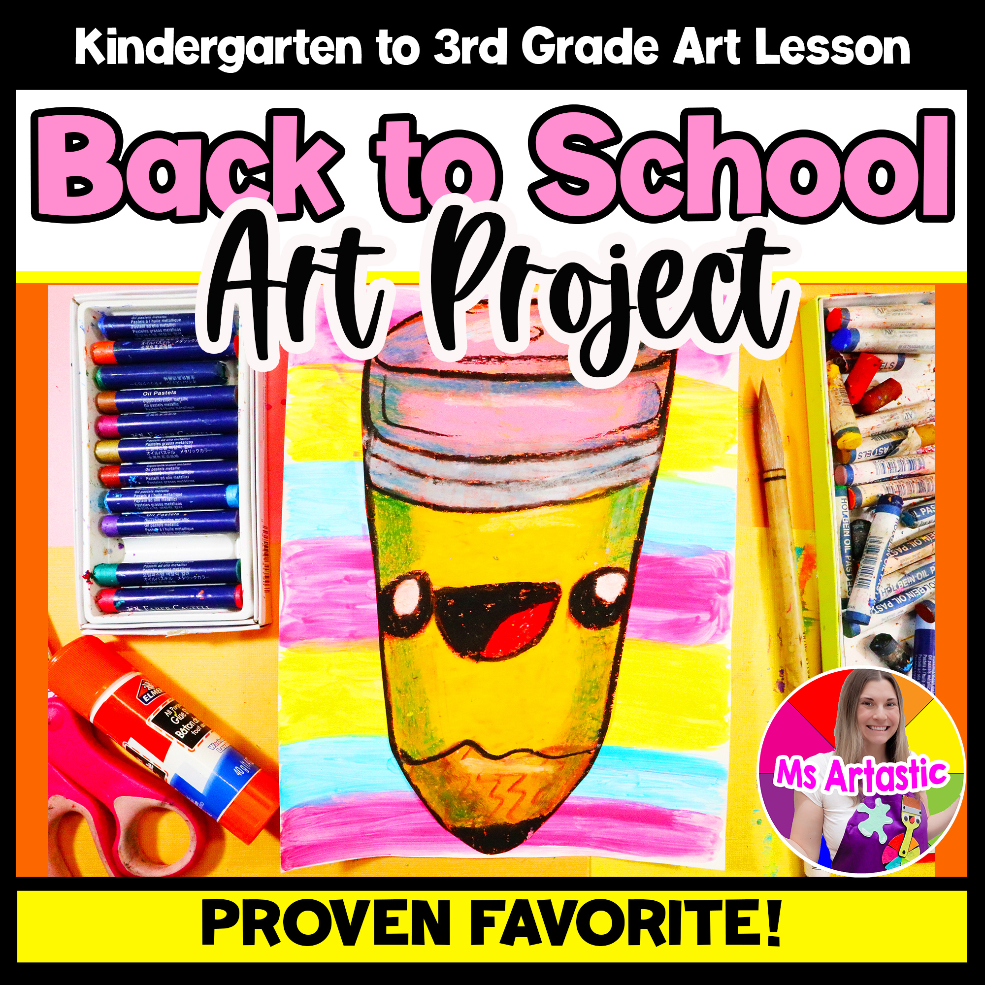 Back to School Art Project Pencil Drawing Lesson BTS First Week Art Activity