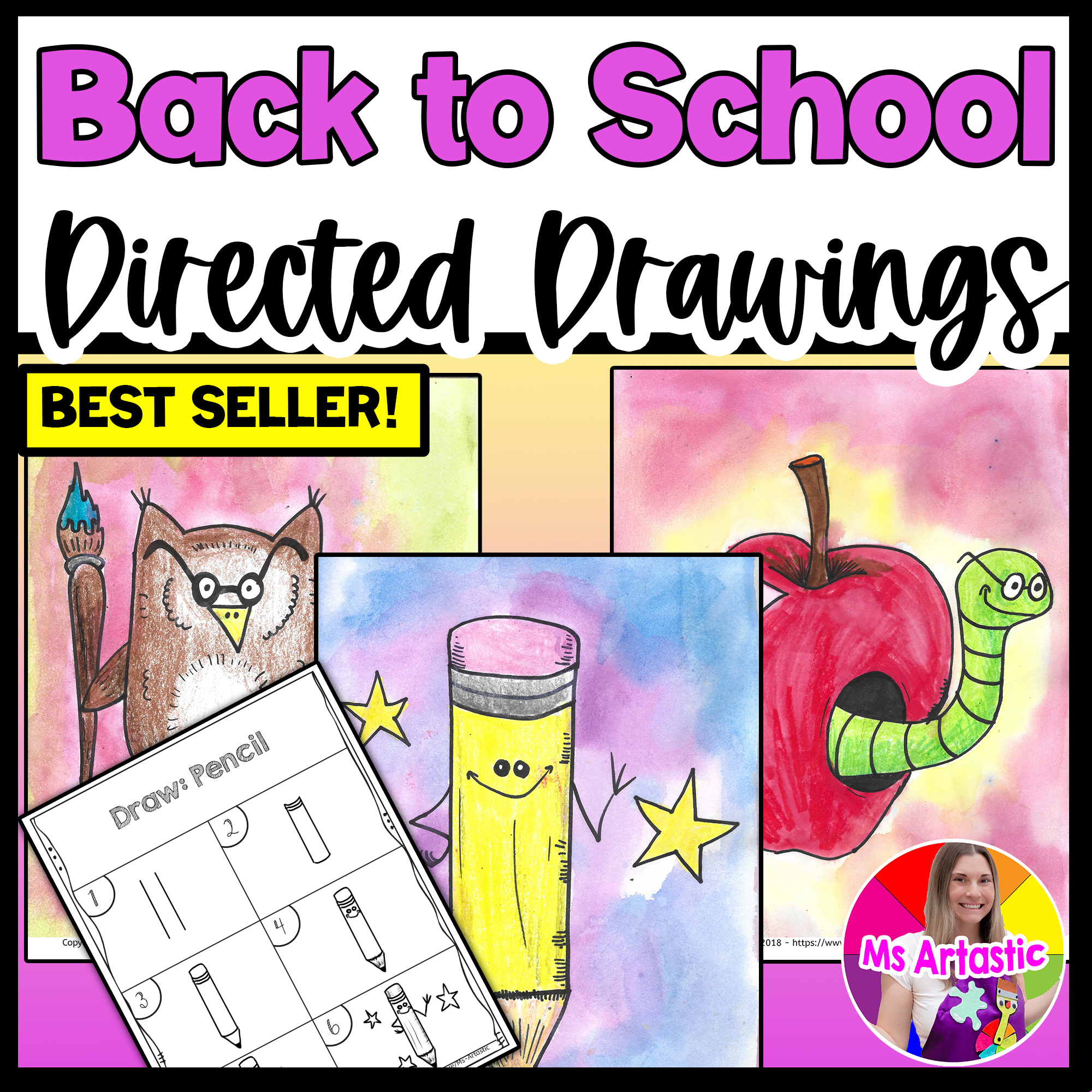 Back to School Directed Drawing Art Activities First Week Of School Art Lessons