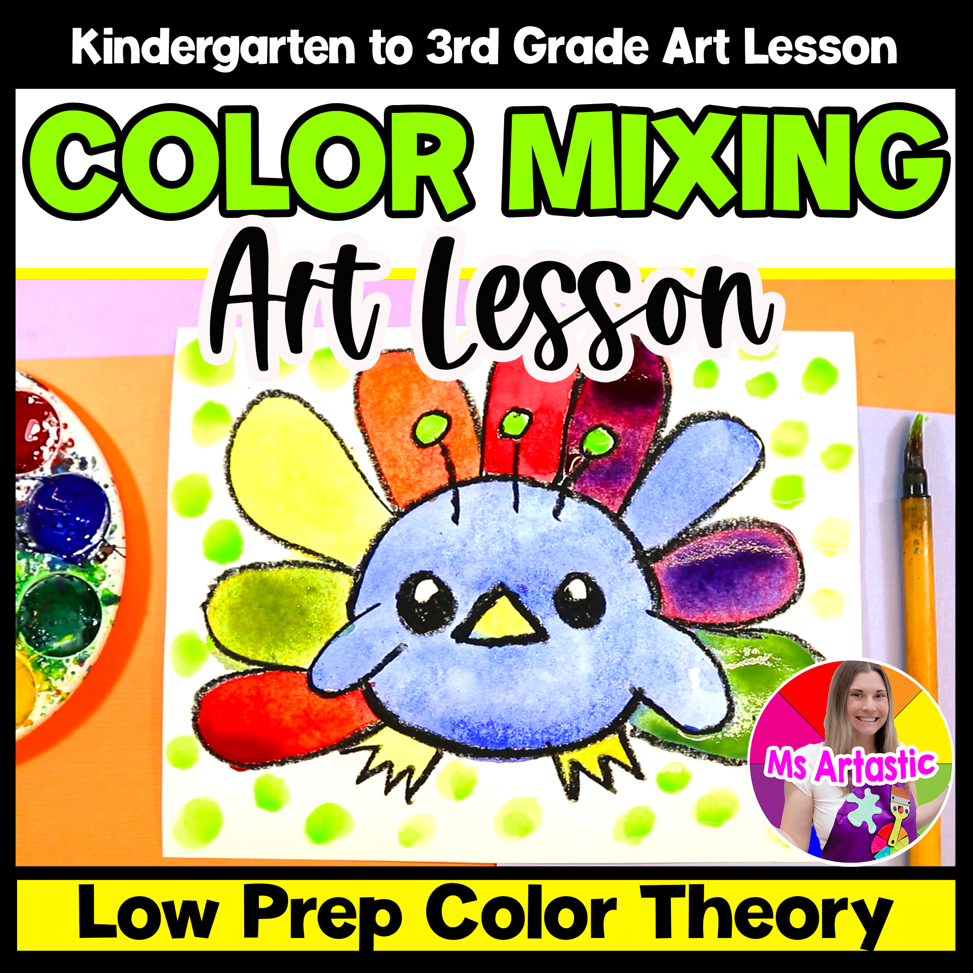 Color Mixing Art Lesson Color Theory Art Project Kindergarten Color Art Activity