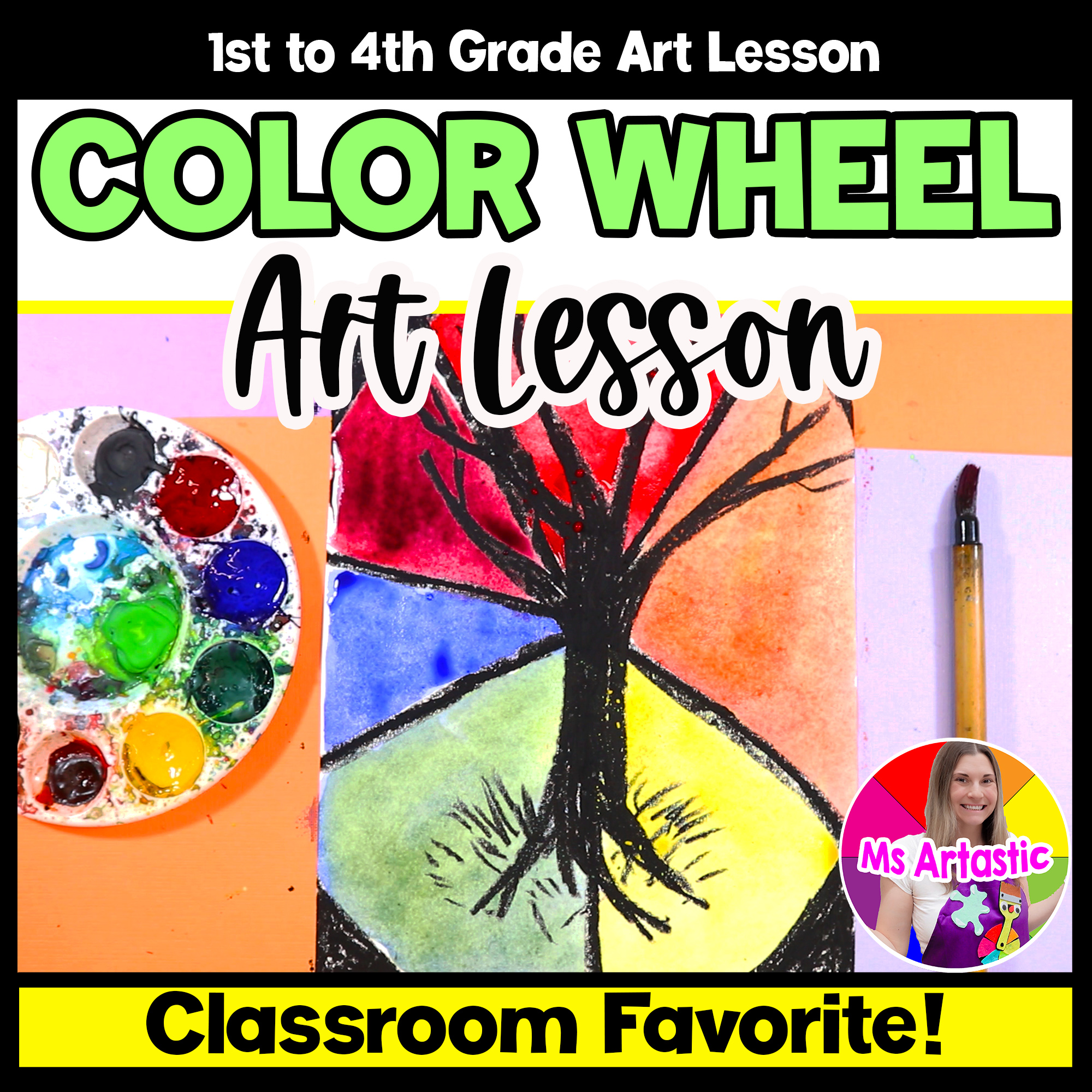 Color Wheel Art Lesson Color Theory Art Project Elementary Color Art Activity