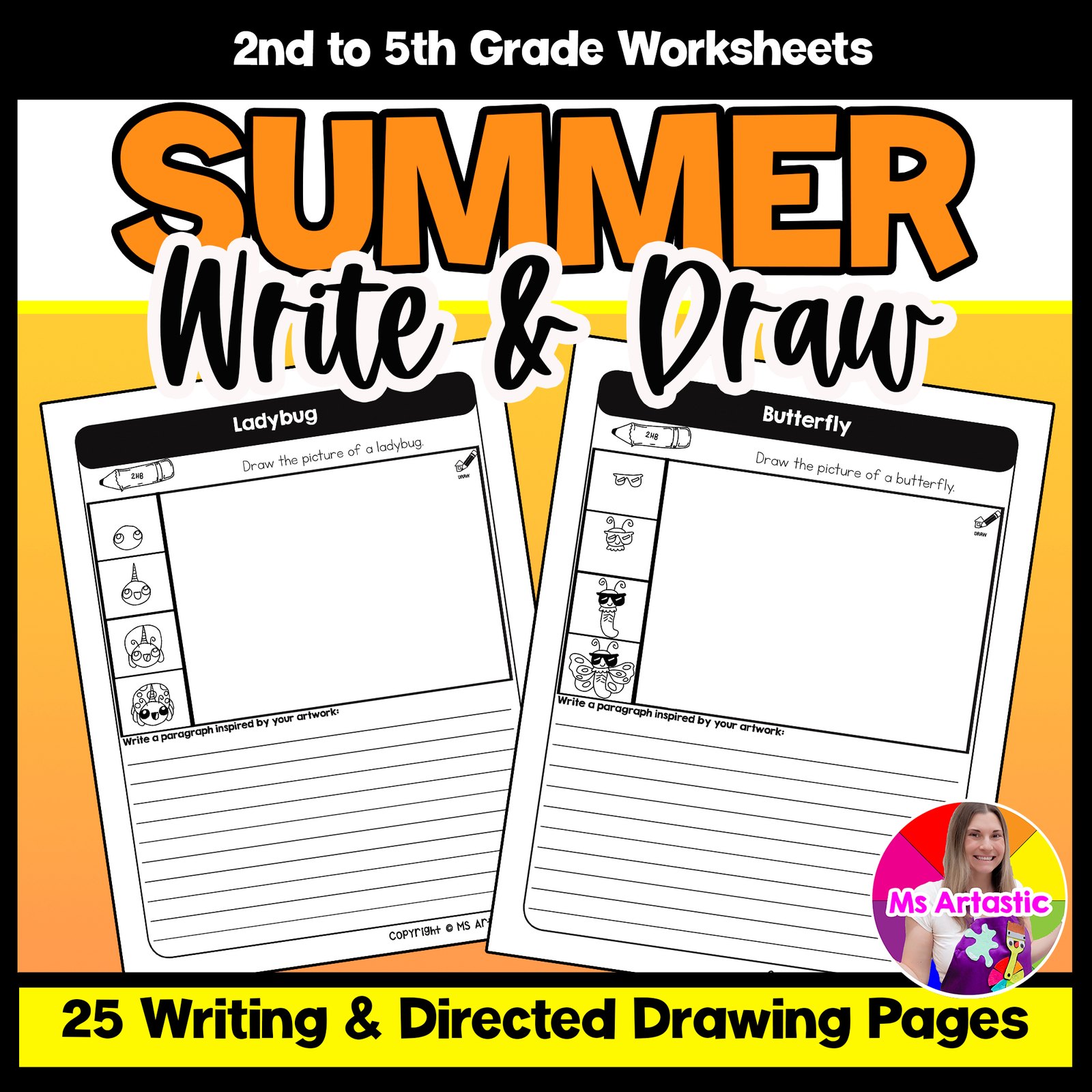 Summer Writing Practice Directed Drawing Summer Write and Draw Paragraph Writing