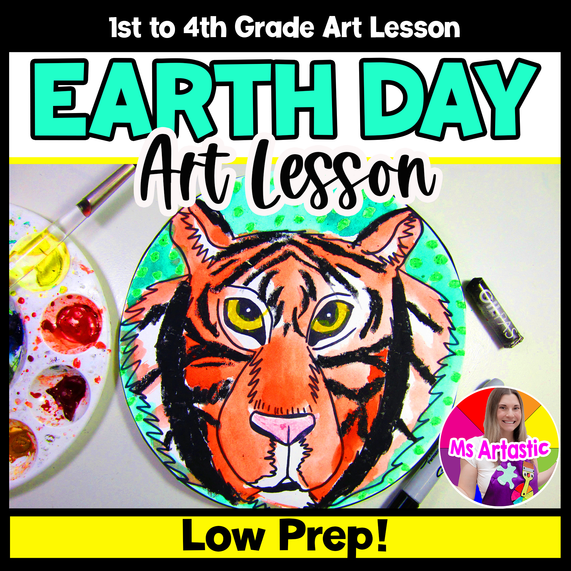 Earth Day Art Lesson Tiger Art Project Earth Day Art Project Tiger Art Activity