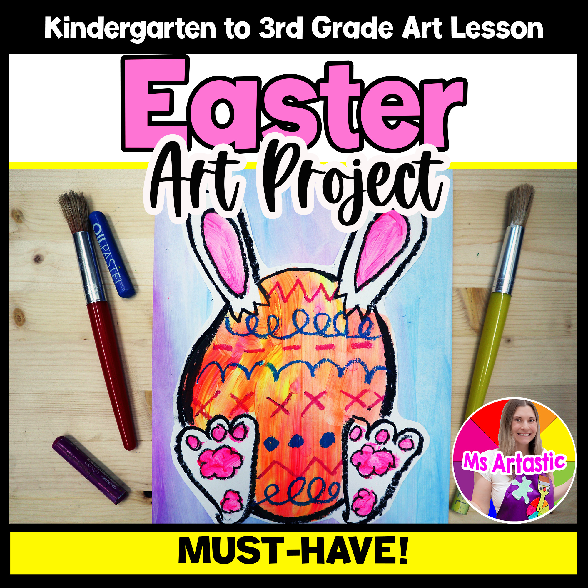 Easter Art Project Mixed Media Easter Egg Art Lesson Easter Bunny Art Activities
