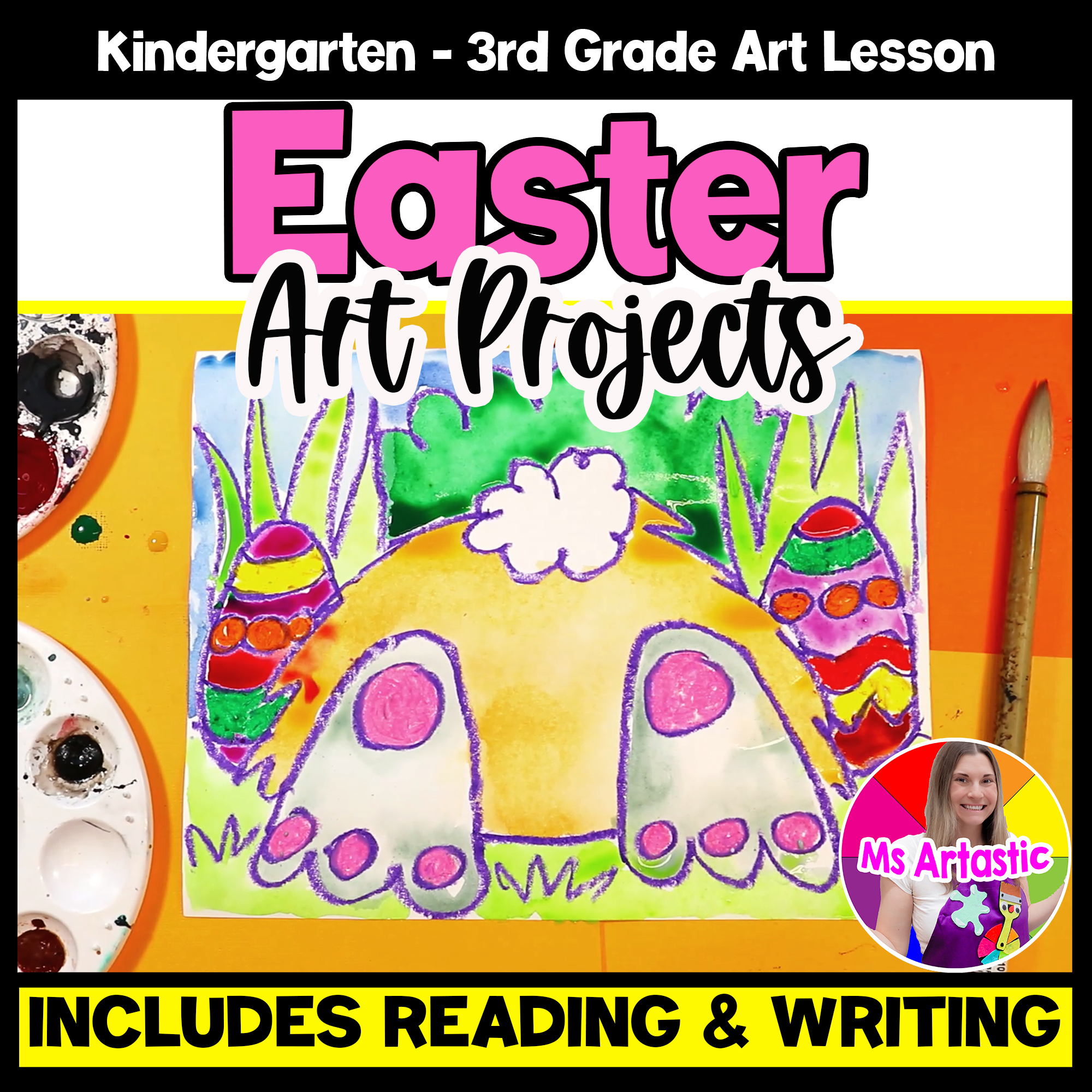 Easter Bunny Art Lesson Easter Directed Drawing Bunny Art Project Spring Artwork