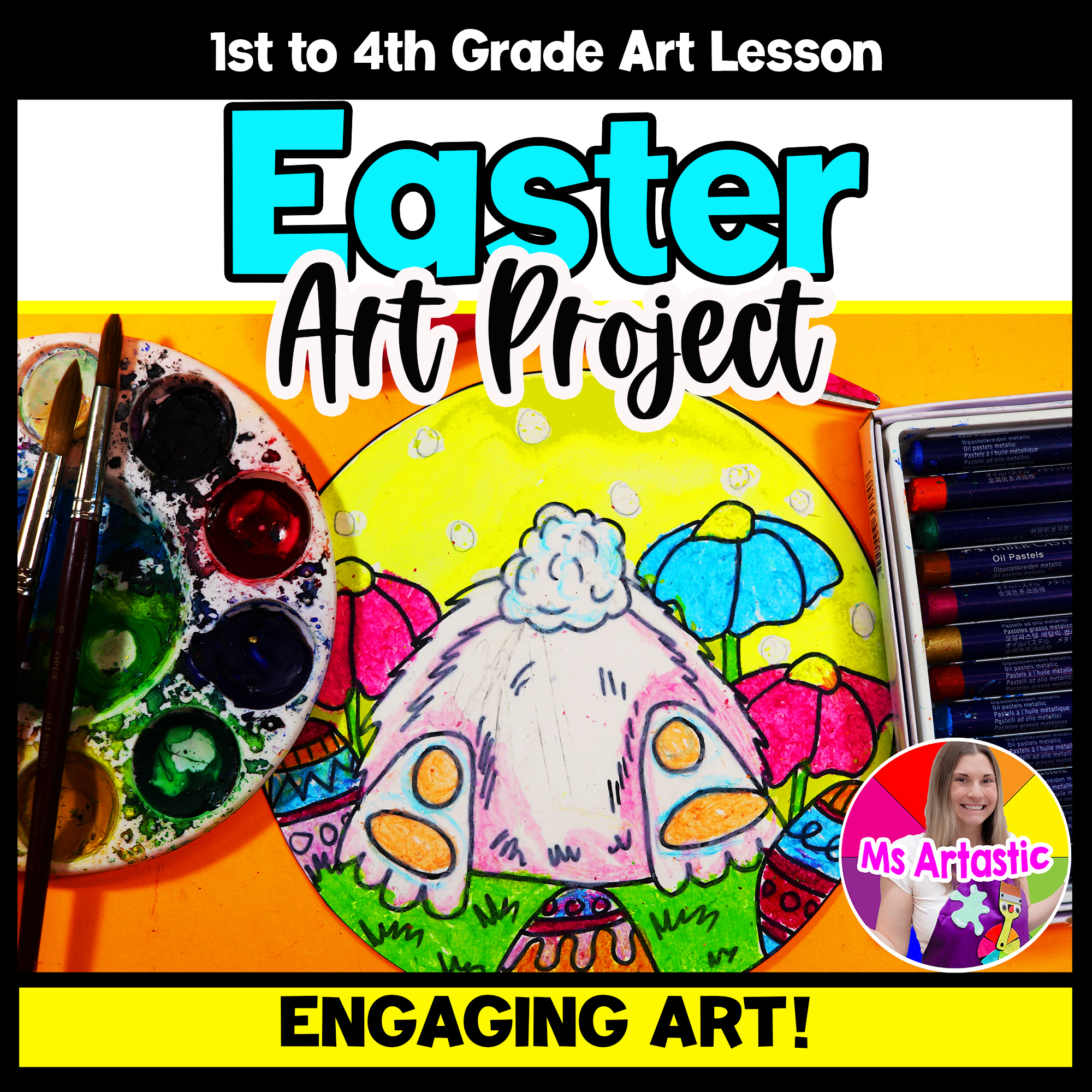 Easter Bunny Art Project Easter Bunny Hiding Eggs Drawing Lesson Spring Art