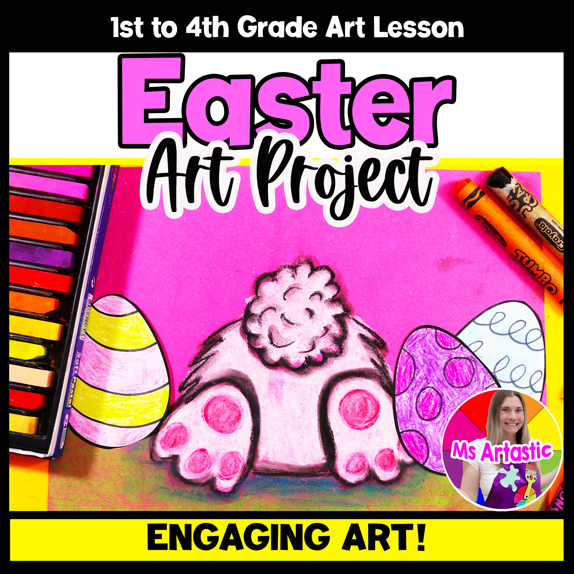 Easter Bunny Egg Hunt Art Project Easter Drawing and Painting Spring Art Lesson