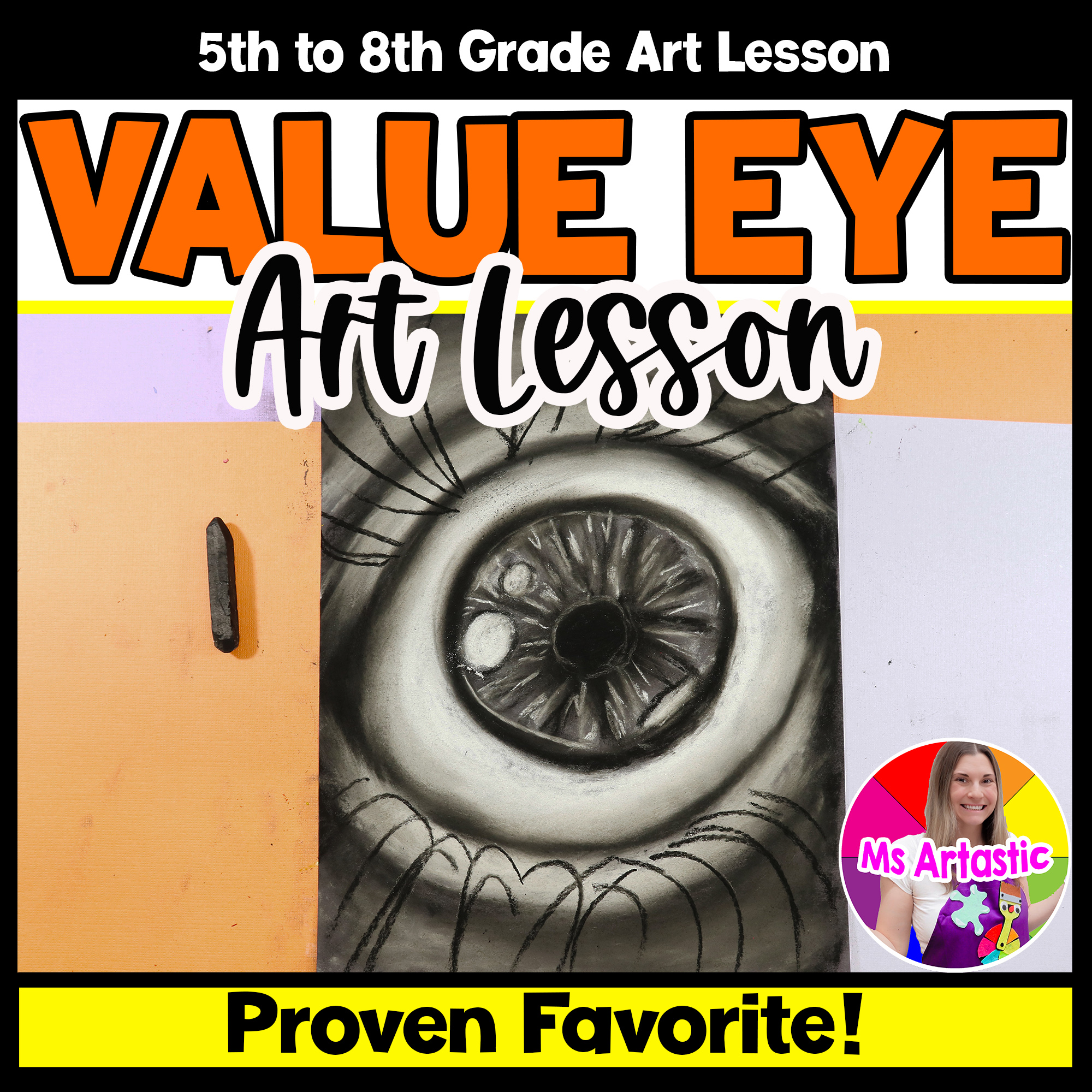 Element of Art Value Art Project Eye Art Lesson Grayscale Shading Art Activity