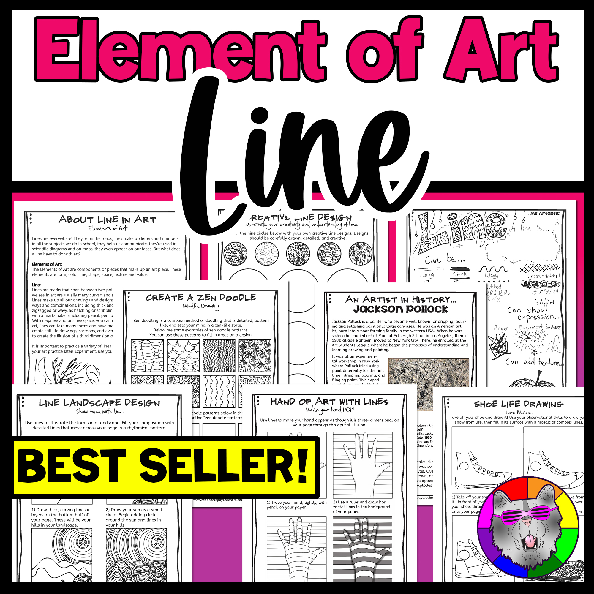 Elements of Art Line Art Lessons Art Projects Activities Art Worksheets BTS