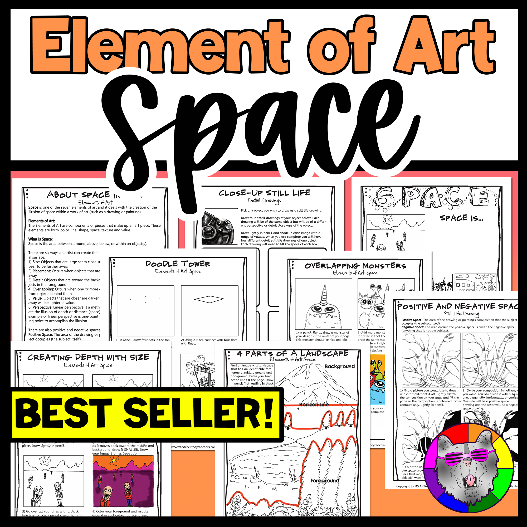 Elements of Art Space Art Lessons Art Projects Art Activities Art Worksheets