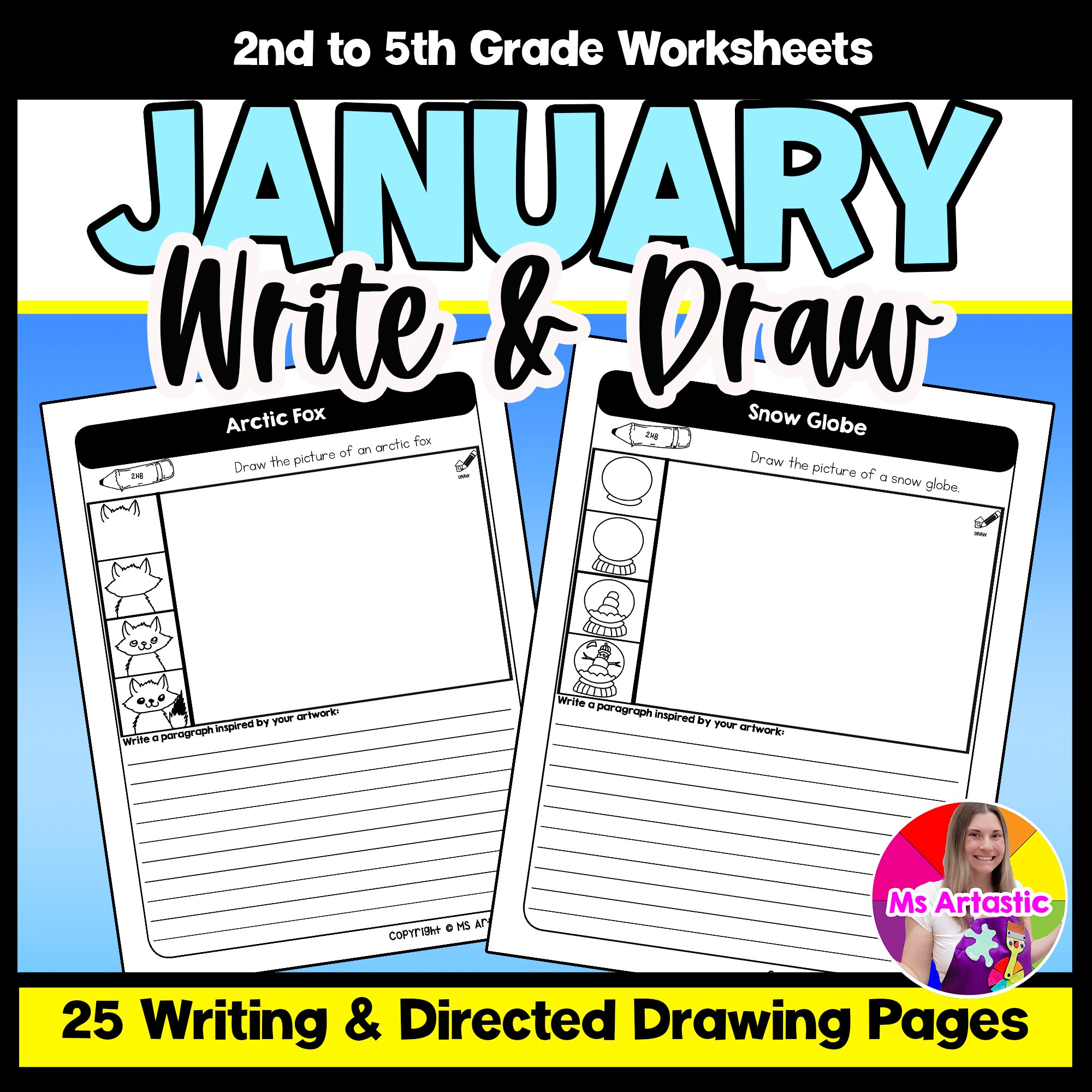 January Writing Practice Directed Drawing Winter Write Draw Paragraph Writing