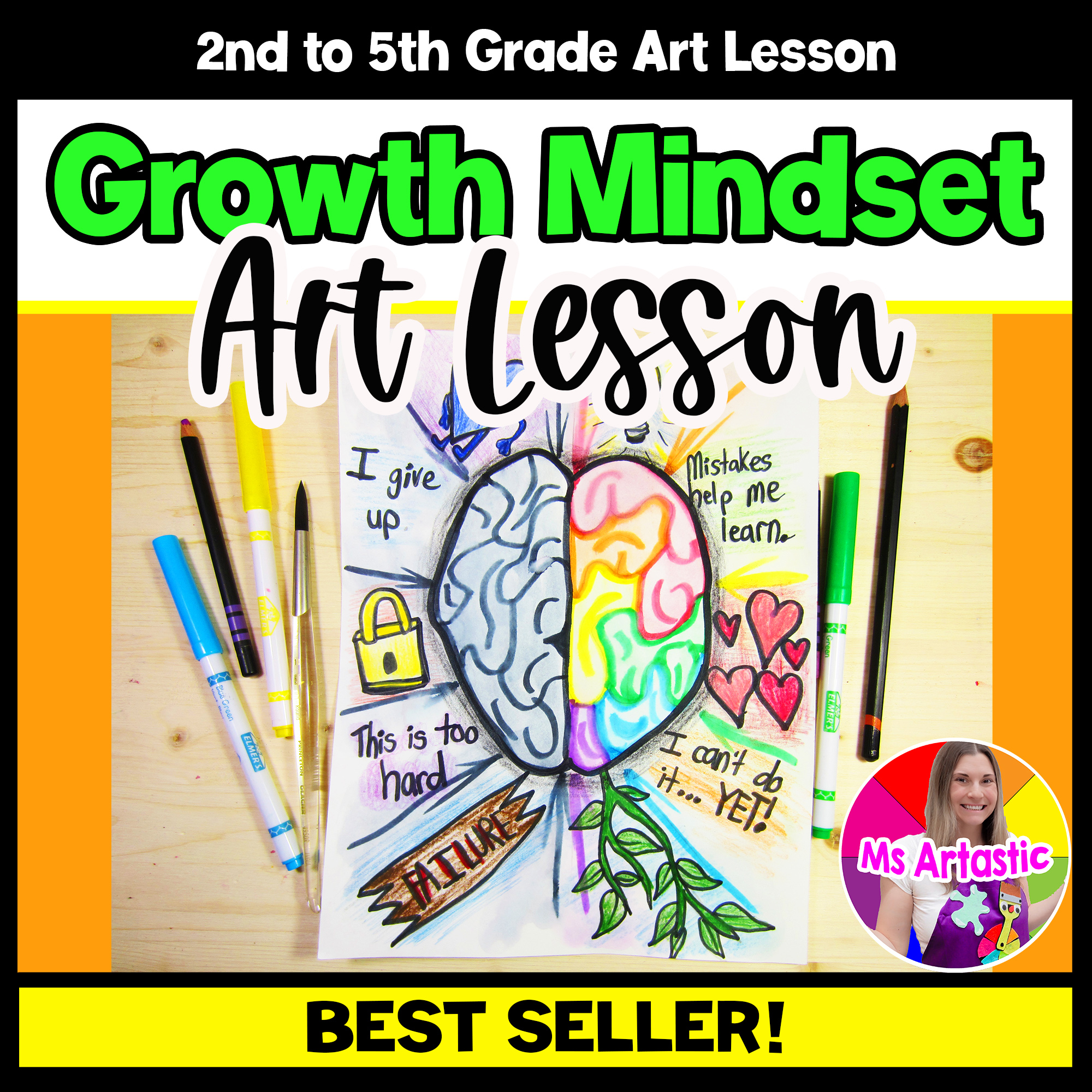Growth Mindset Art Project Fixed Mindset Social Emotional Learning Brain Drawing
