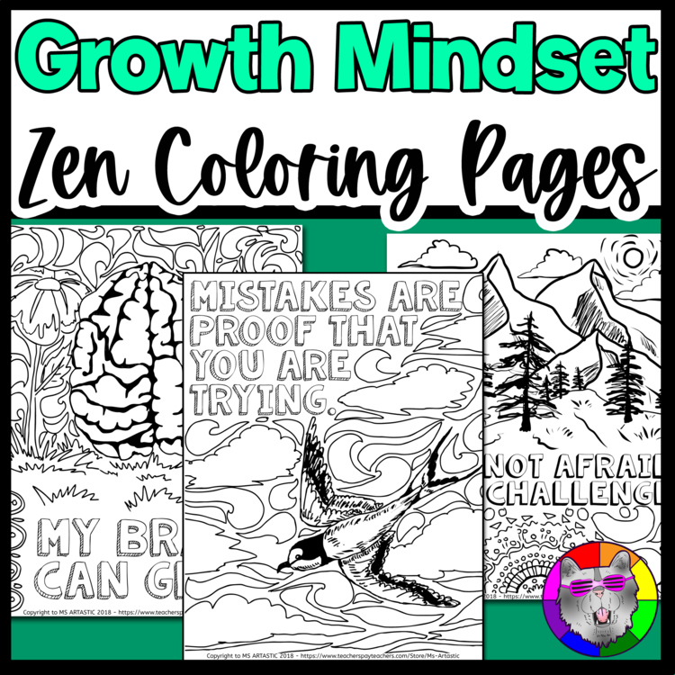 Growth Mindset Coloring Pages SEL Coloring Sheets Activities Coloring Worksheets
