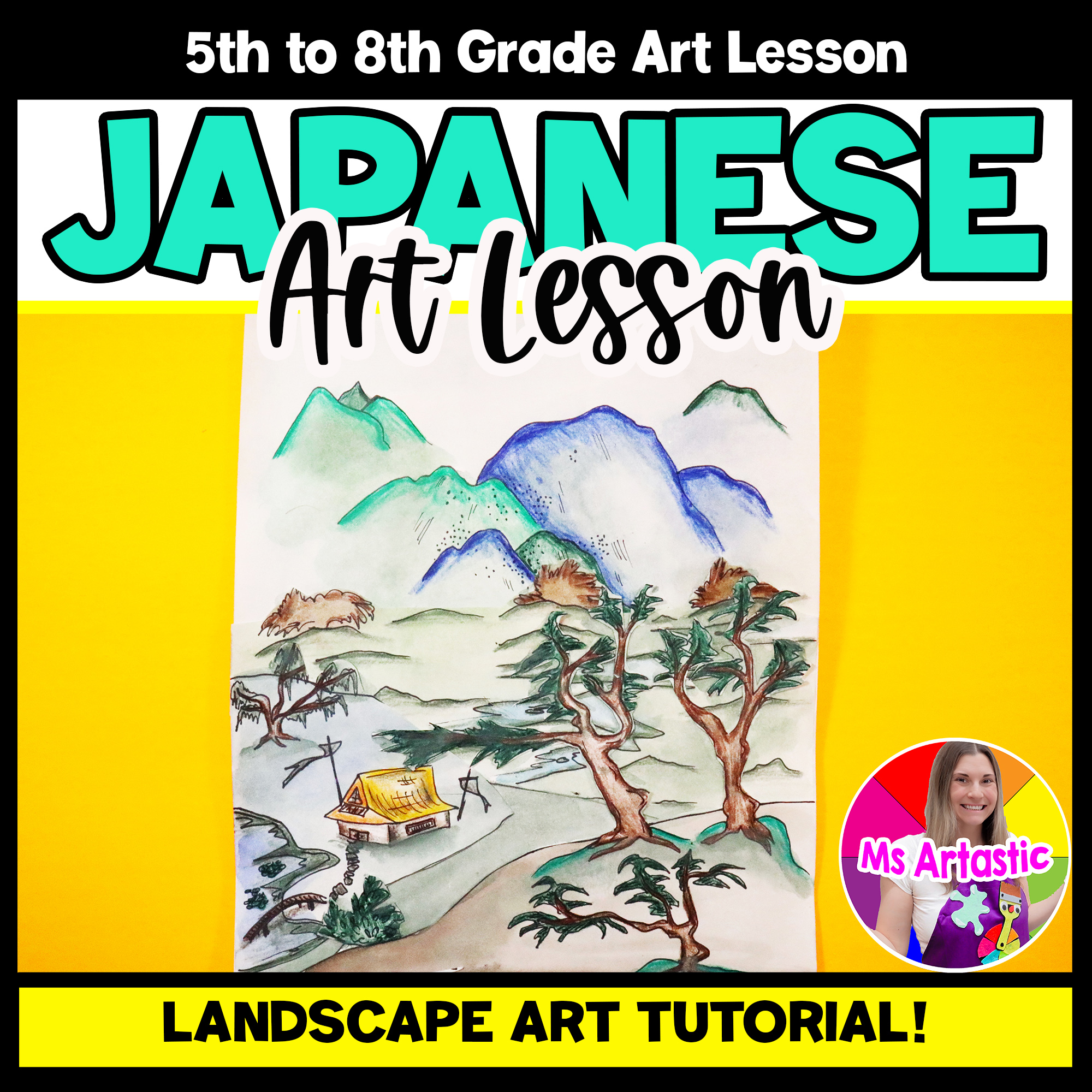 Japanese Landscape Art Project Art History Lesson Middle School Art Japanese Art