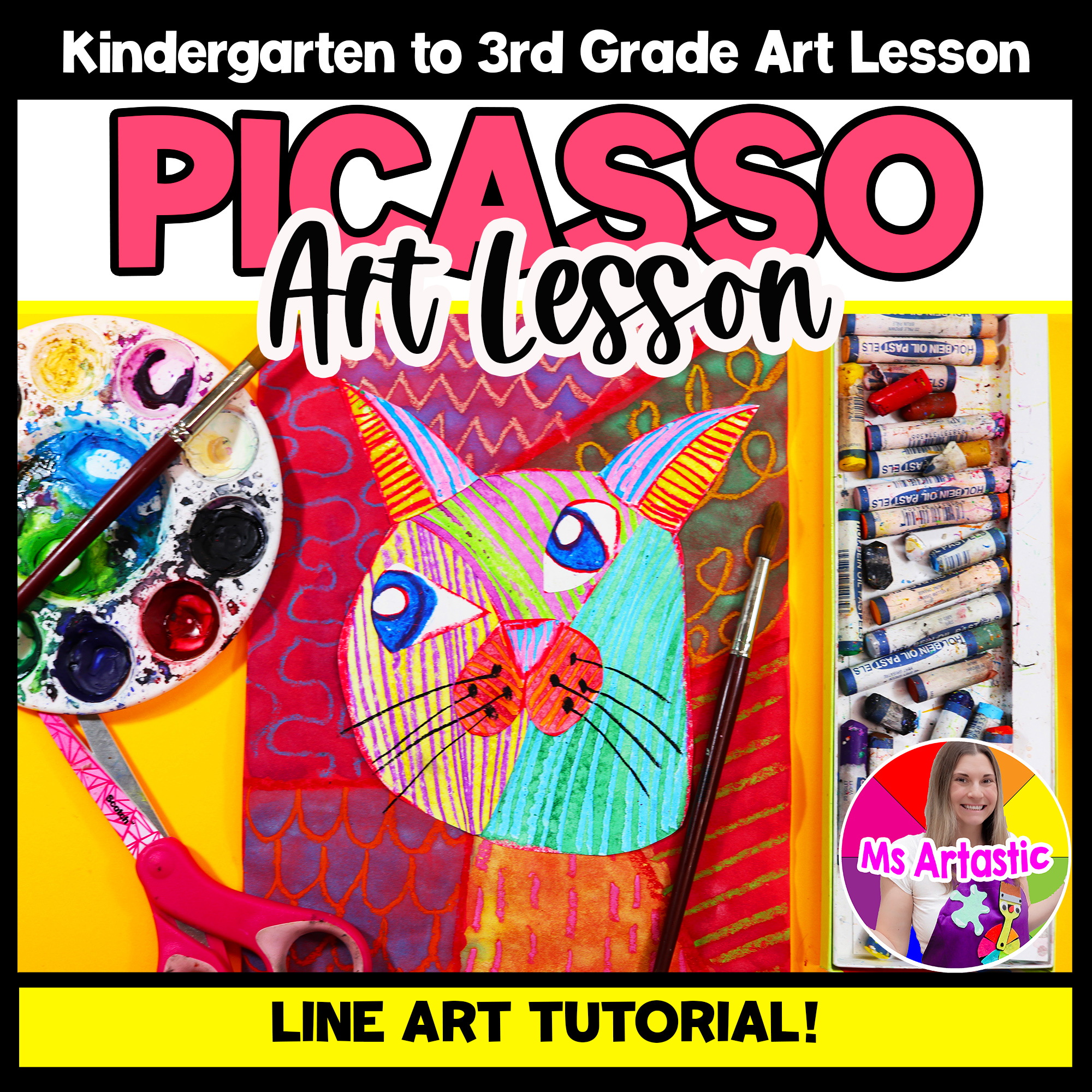 Kindergarten Picasso Kitty Art Project Pablo Picasso Art Lesson Cat Art Activity