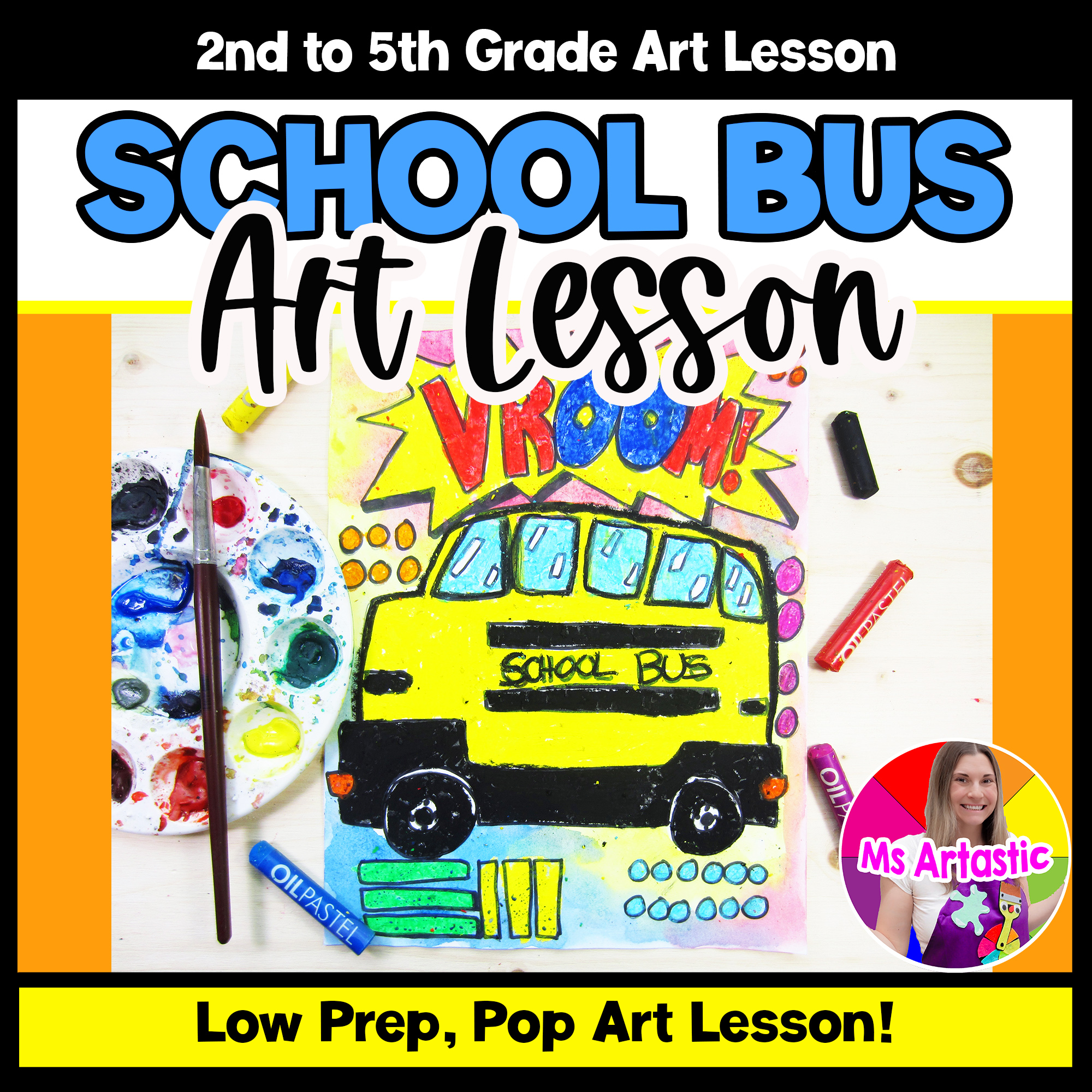 School Bus Pop Art Lesson Transportation Art Project Pop Art Activity Elementary