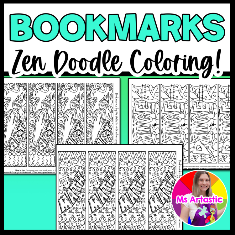 School Subject Coloring Bookmarks Printable Bookmarks To Color Reading Activity