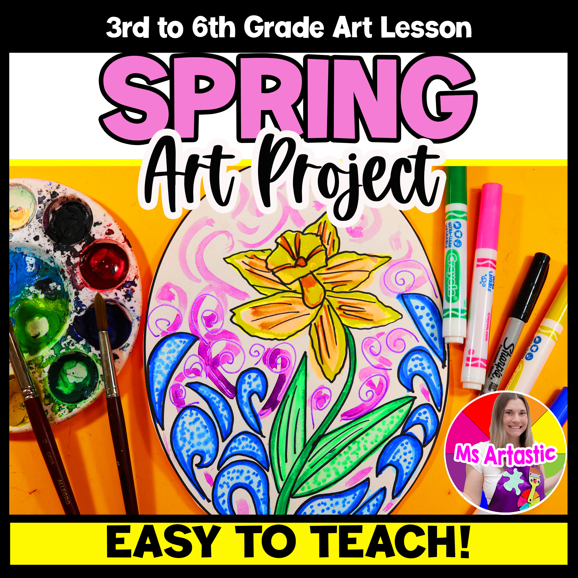Spring Daffodil Art Project Spring Flower Art Lesson Spring Art Activity