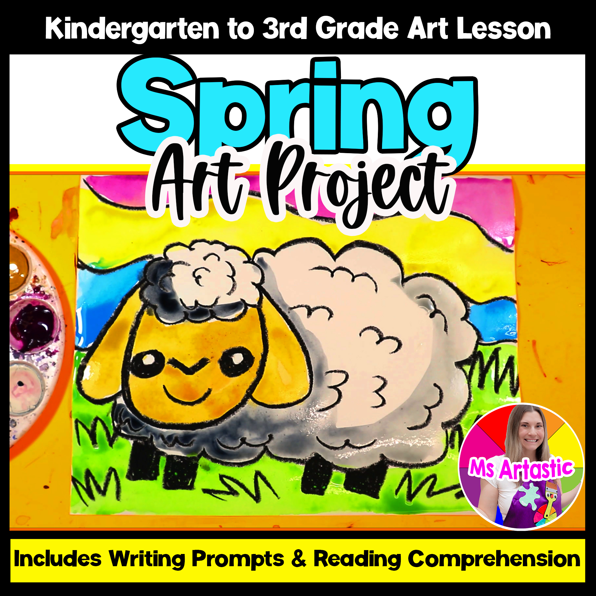 Spring Lamb Art Lesson Spring Farm Animal Art Project Baby Lamb Drawing Activity