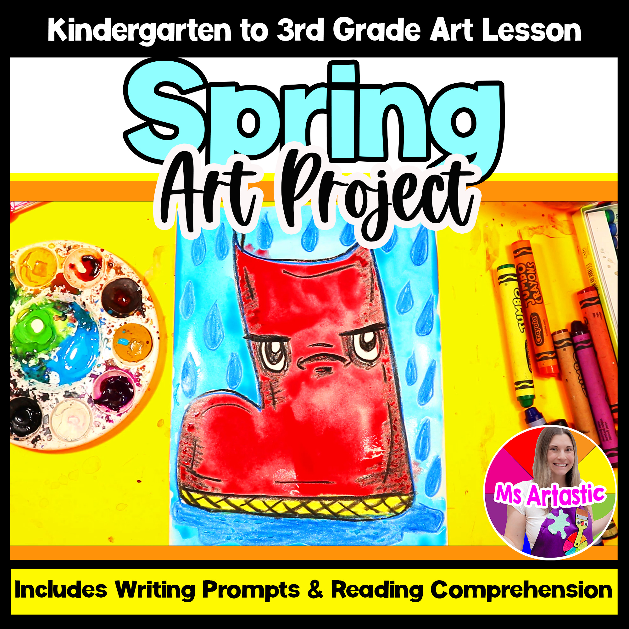Spring Rain Boot Art Lesson Spring Art Project Rain Boot Directed Drawing Art