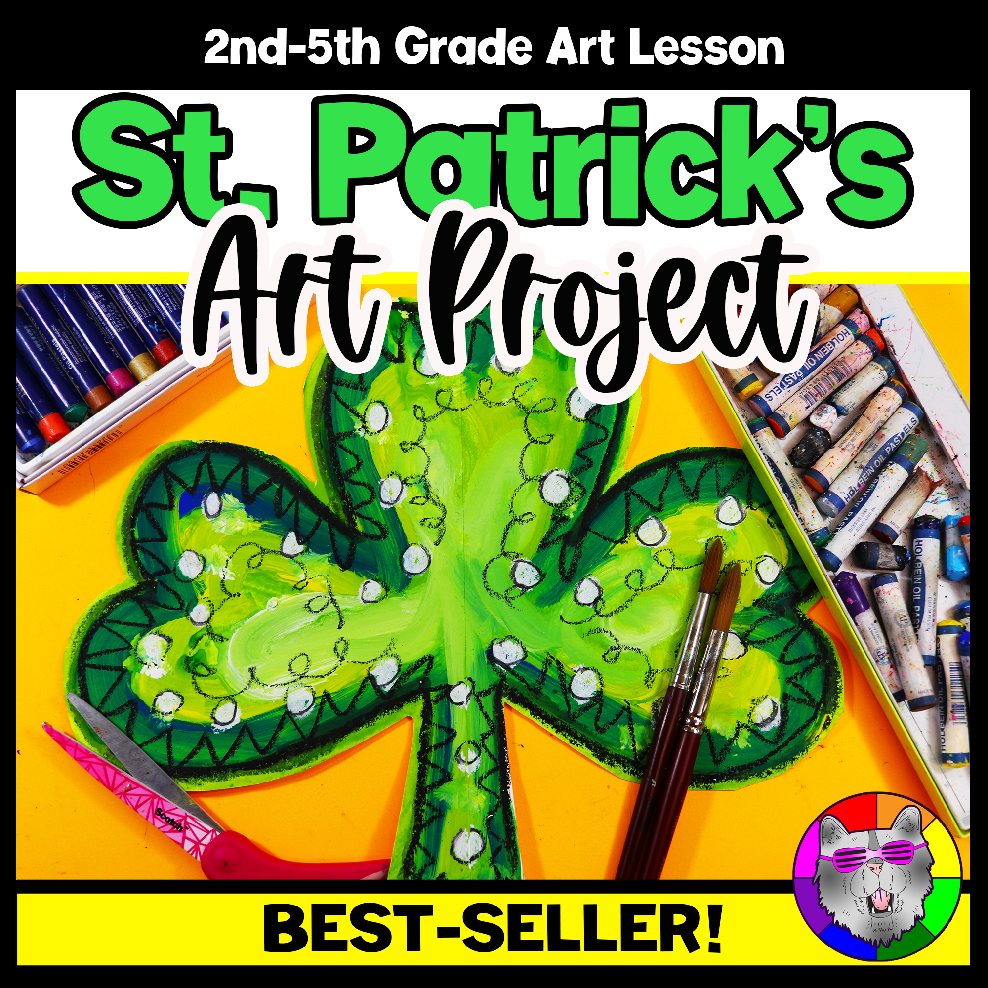 St Patricks Day Art Project Shamrock Art Activity St Patricks Line Art Lesson