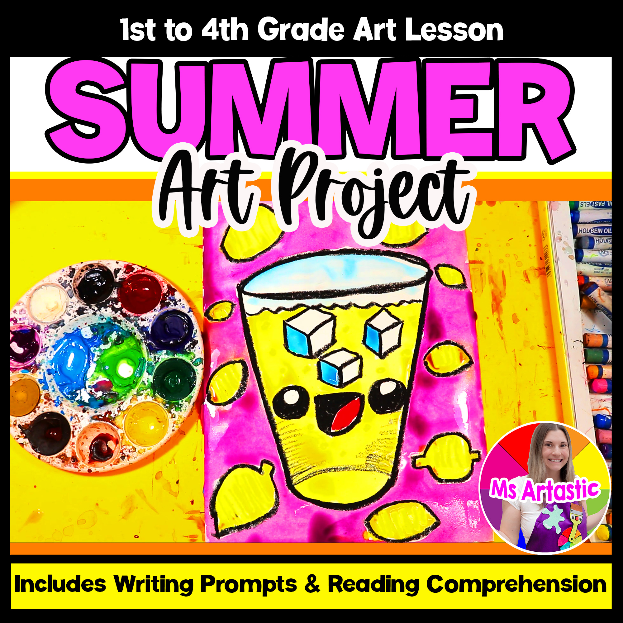 Summer Art Project Activity Lemonade Art Writing Prompts Reading Comprehension