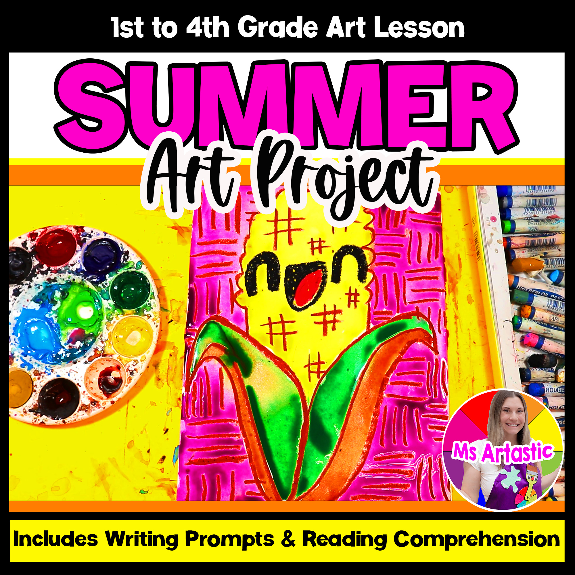 Summer Art Project Corn Writing Prompts Reading Comprehension Autumn Art Lesson