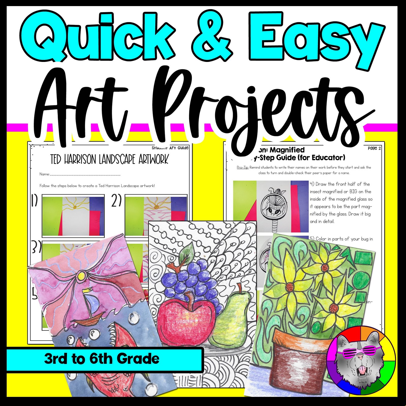 31 Art Lessons No Prep Art Projects and Fun Art Activities Elementary Art Sub