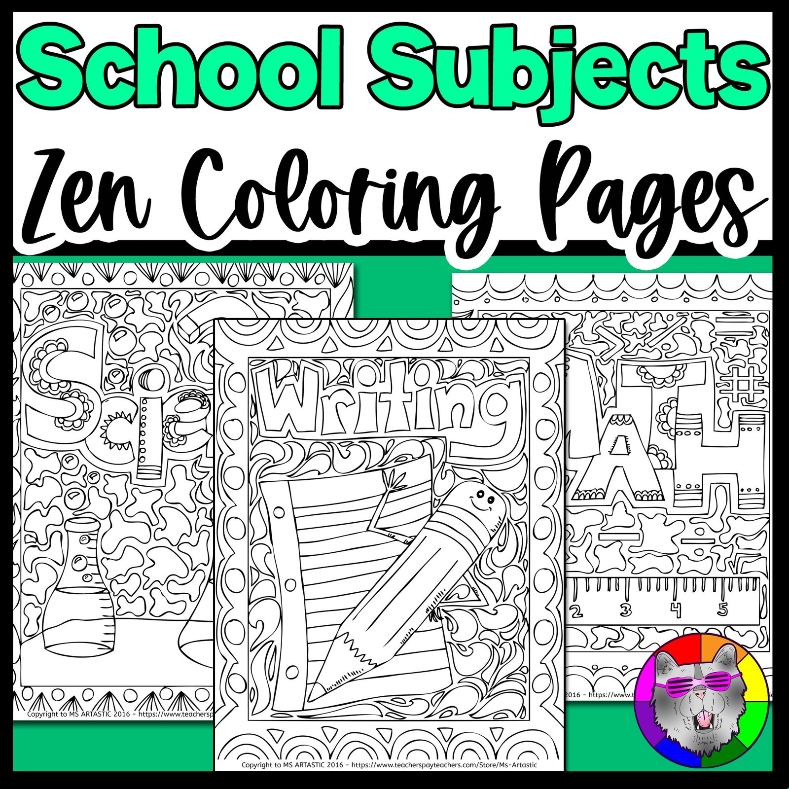 School Subject Coloring Pages Back to School Coloring Sheets Mindful Coloring