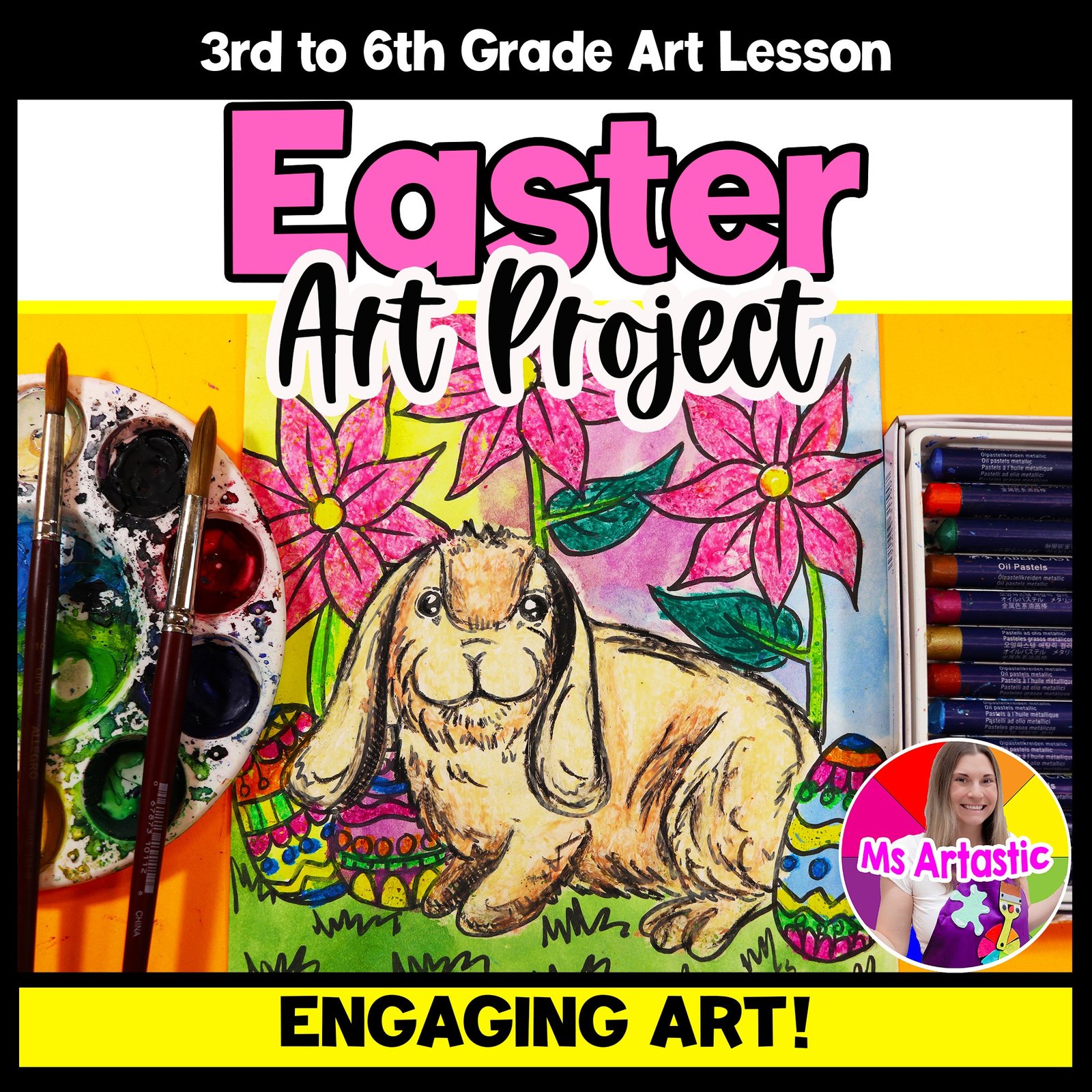 Easter Bunny Art Lesson Wax Resist Easter Bunny Drawing Watercolor Painting