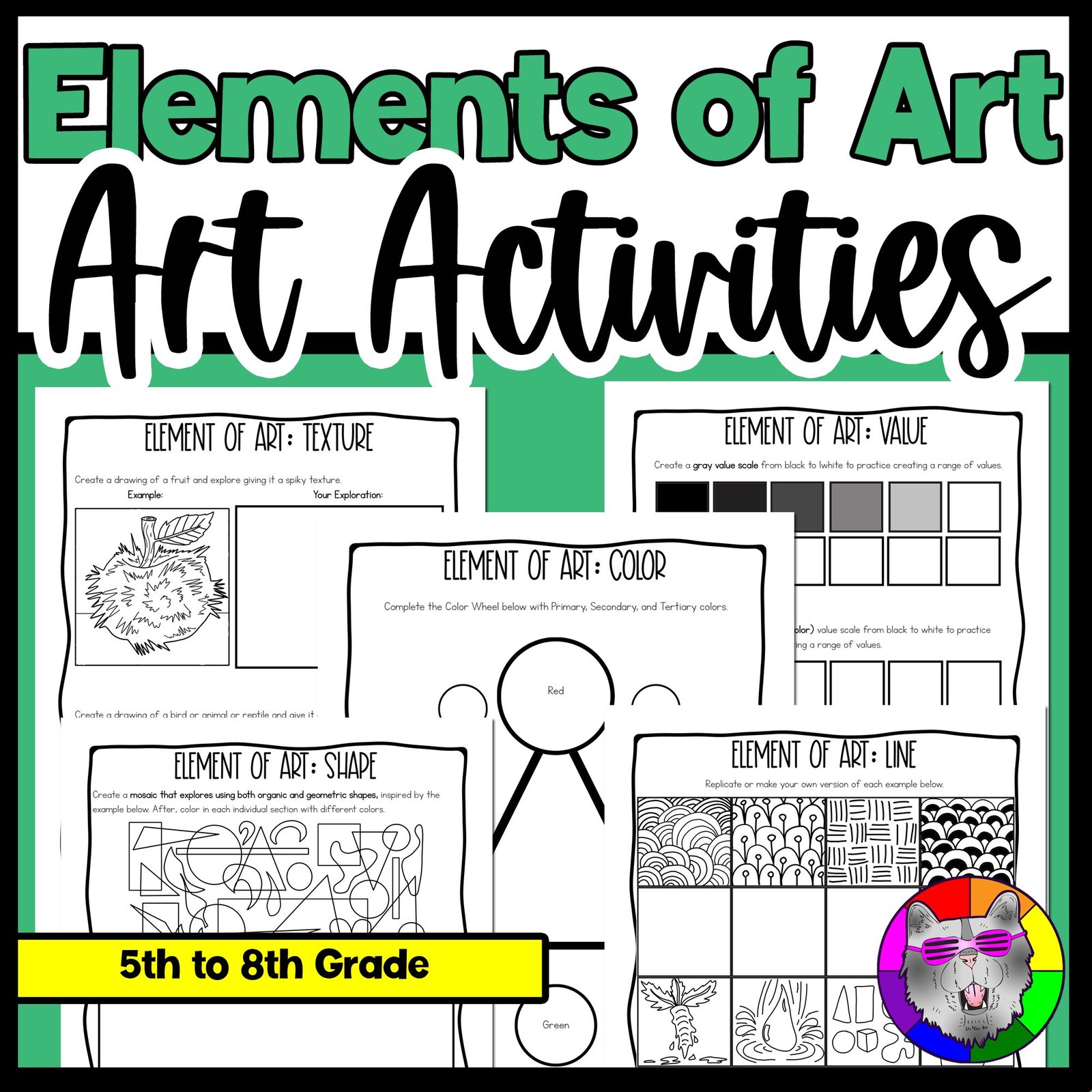 Elements of Art Worksheets Art Lesssons Elements of Art Activities Art Sub Plans