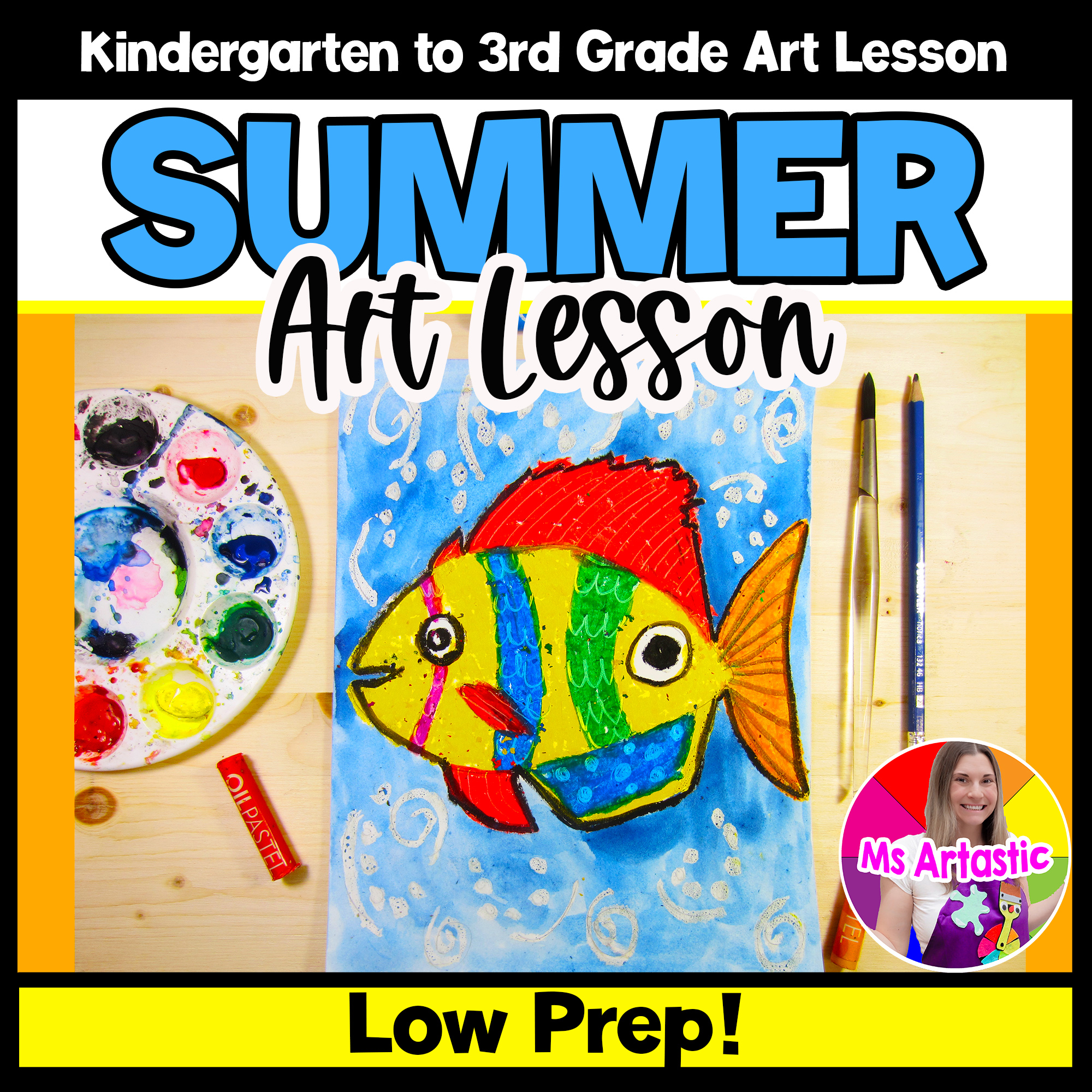 Tropical Fish Art Lesson Summer Art Project Summer Ocean Art Lesson Summer Art