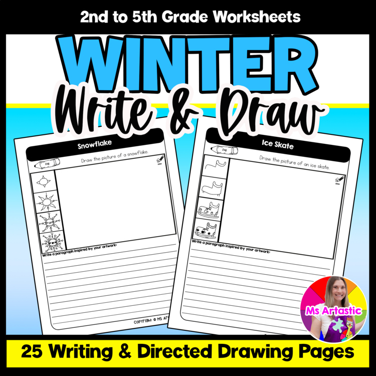 Winter Writing Practice Directed Drawing Winter Write and Draw Paragraph Writing