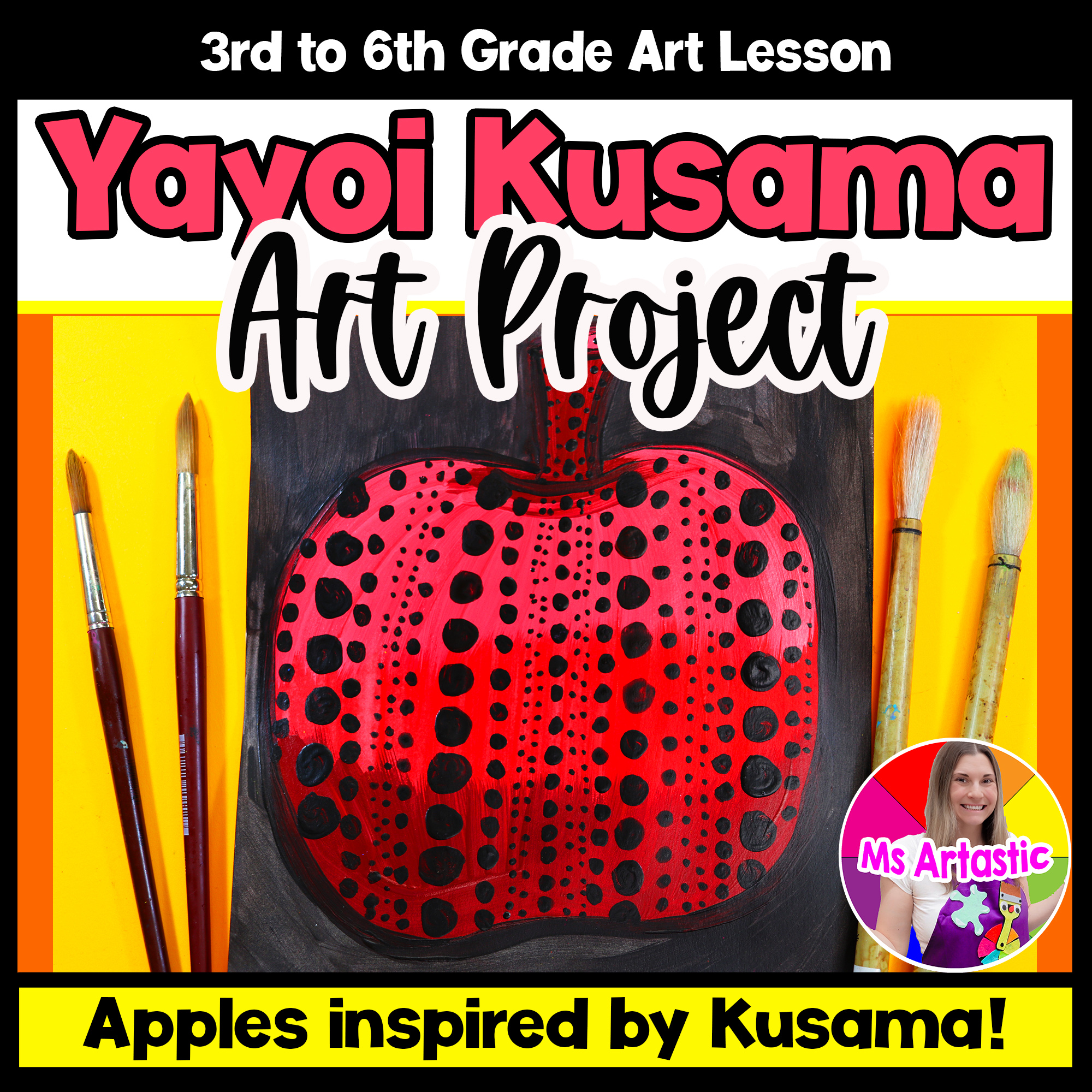 Yayoi Kusama Art Lesson Apple Art Project First Week Art Lesson Famous Artist